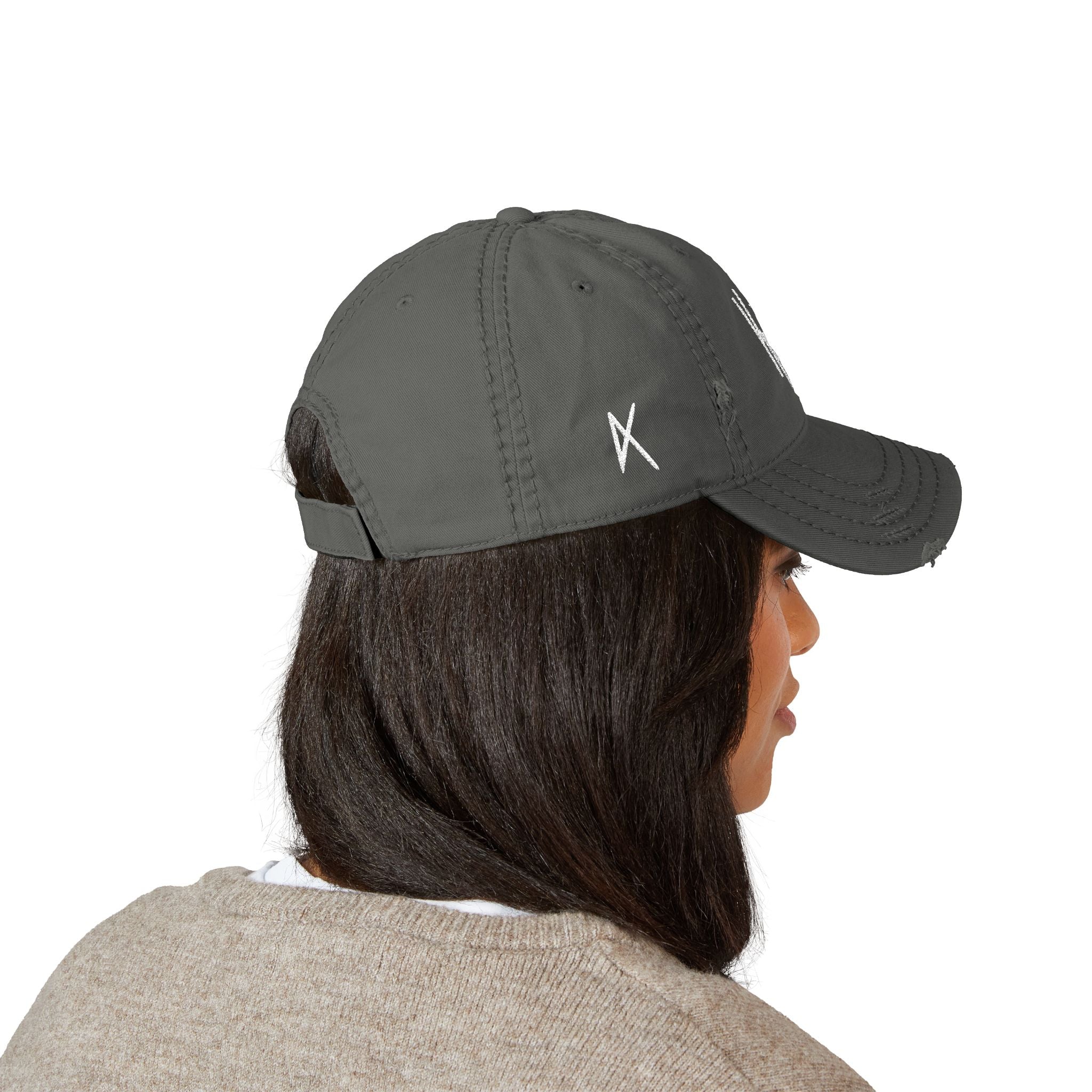 Distressed Embroidered Kwit Hat