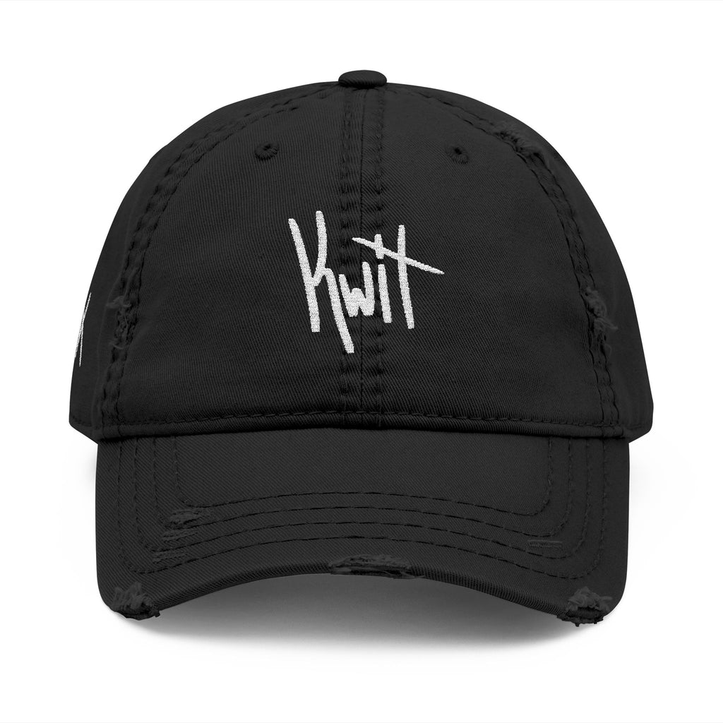 Distressed Embroidered Kwit Hat